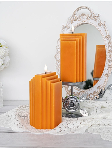 led flickering wax candle